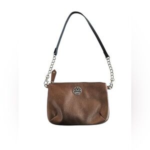 KATHY VAN ZEELAND Metallic Gold Bronze Shoulder Bag Y2K